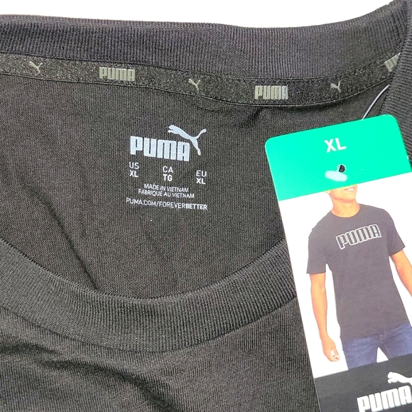 Puma mens short sleeve tshirt black size XL NWT - Picture 7 of 8
